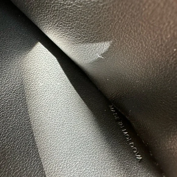 BURBERRY Grained Calfskin TB Compact Tri-Fold Wallet Black